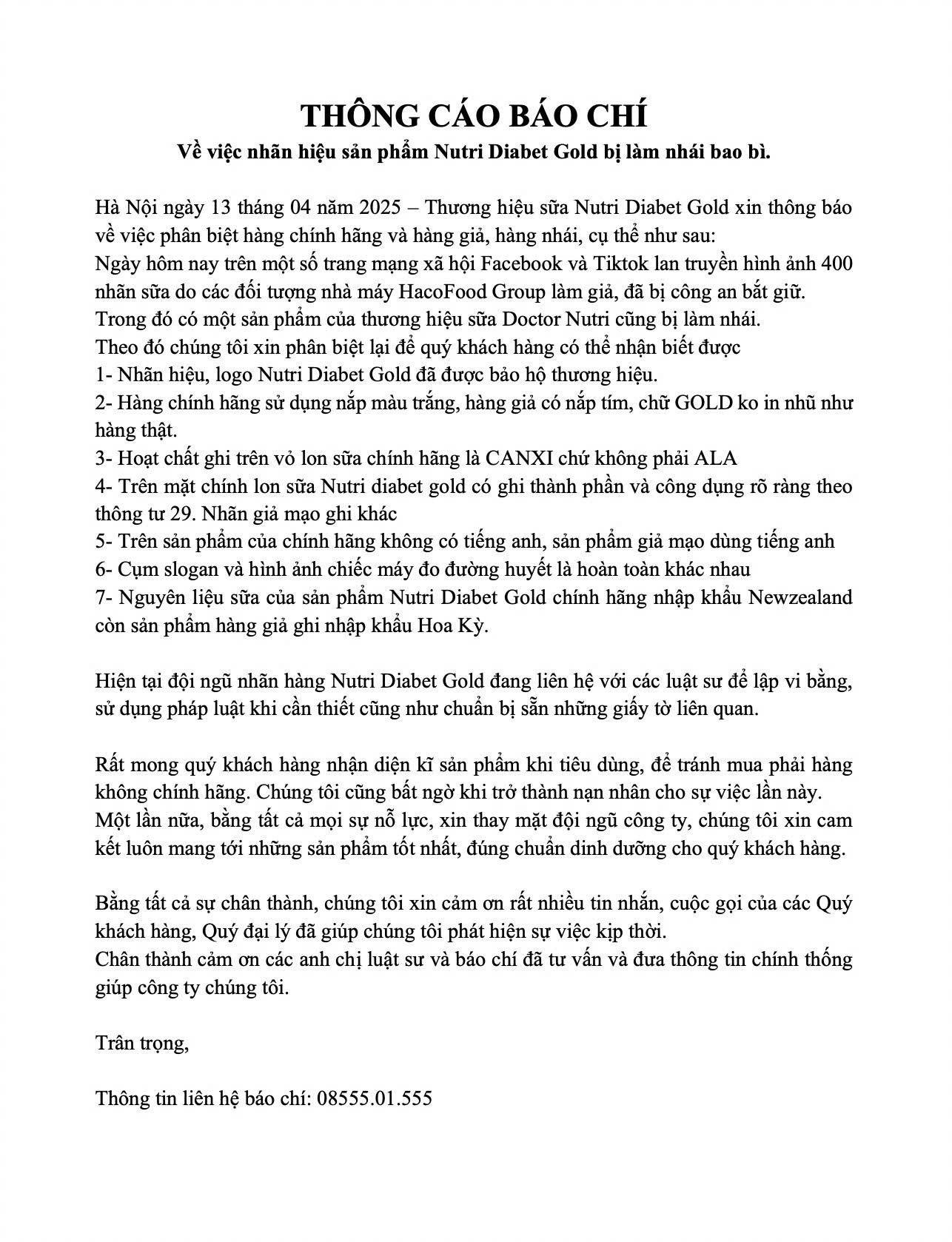 Tổng quan lon sữa Nutri Diabet Gold chính hãng